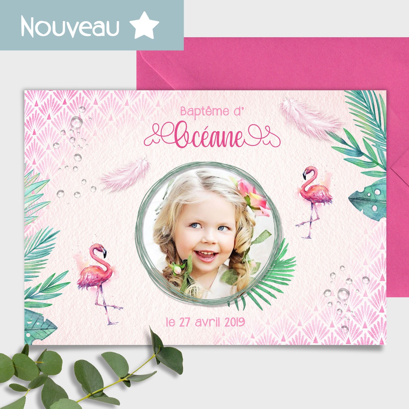 Invitation anniversaire fille - Invitation anniversaire - Flamant rose –  Omade
