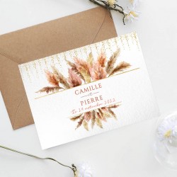 Faire-part de mariage bohème ELEGANCE rose gold terracotta