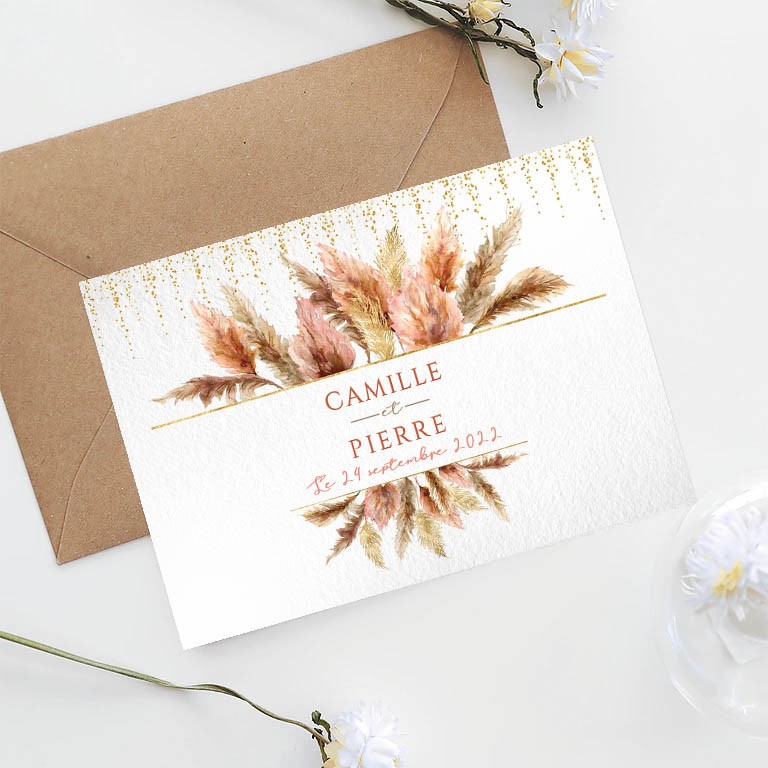 Faire-part mariage rose gold