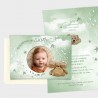 Faire-part baptême OURSON nounours vert sauge