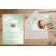 Faire-part baptême OURSON nounours vert sauge