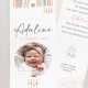 Faire-part naissance marque-page ADALINE arc-en-ciel