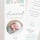 Faire-part naissance marque-page ARMAND arc-en-ciel vert