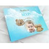 Livre d'or personnalisé de baptême OURSON bleu