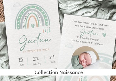 Faire-part de naissance personnalis&eacute;